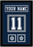 Dallas Nameplate & Number (Back) With 2 Super Bowl Jersey Patches - Blue Jersey - Double Mat 2