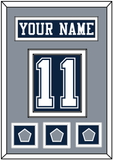 Dallas Nameplate & Number (Back) With 3 Super Bowl Jersey Patches - Blue Jersey - Double Mat 3