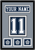 Dallas Nameplate & Number (Back) With 3 Super Bowl Jersey Patches - Blue Jersey - Double Mat 3