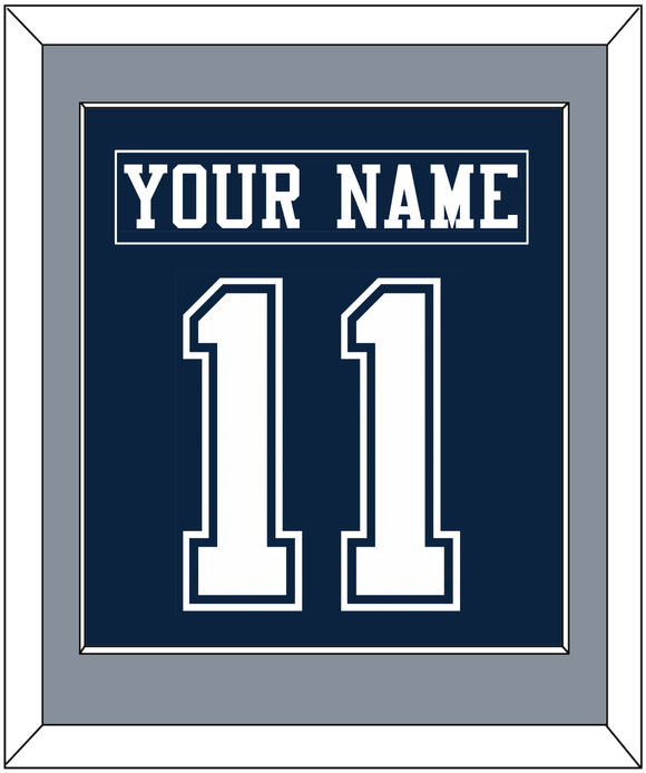 Dallas Nameplate & Number (Back) Combined - Blue Jersey - Single Mat 2
