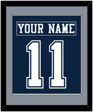 Dallas Nameplate & Number (Back) Combined - Blue Jersey - Single Mat 2