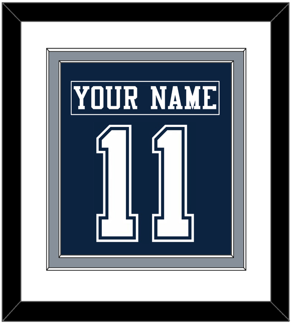 Dallas Nameplate & Number (Back) Combined - Blue Jersey - Double Mat 1