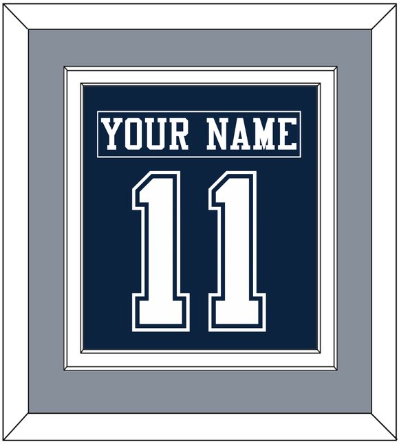 Dallas Nameplate & Number (Back) Combined - Blue Jersey - Double Mat 2