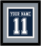 Dallas Nameplate & Number (Back) Combined - Blue Jersey - Double Mat 2