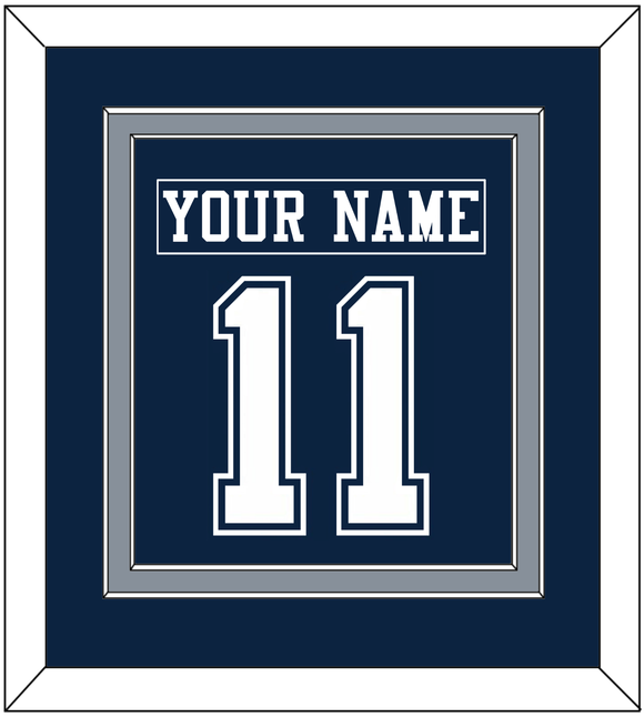 Dallas Nameplate & Number (Back) Combined - Blue Jersey - Double Mat 3