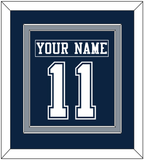 Dallas Nameplate & Number (Back) Combined - Blue Jersey - Double Mat 3