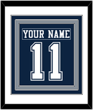 Dallas Nameplate & Number (Back) Combined - Blue Jersey - Triple Mat 1