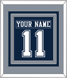 Dallas Nameplate & Number (Back) Combined - Blue Jersey - Triple Mat 2