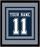 Dallas Nameplate & Number (Back) Combined - Blue Jersey - Triple Mat 2