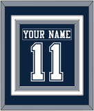 Dallas Nameplate & Number (Back) Combined - Blue Jersey - Triple Mat 3