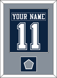 Dallas Nameplate & Number (Back) Combined With Super Bowl Jersey Patch - Blue Jersey - Single Mat 2