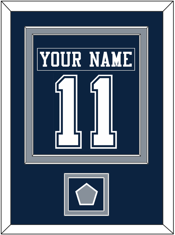Dallas Nameplate & Number (Back) Combined With Super Bowl Jersey Patch - Blue Jersey - Double Mat 2