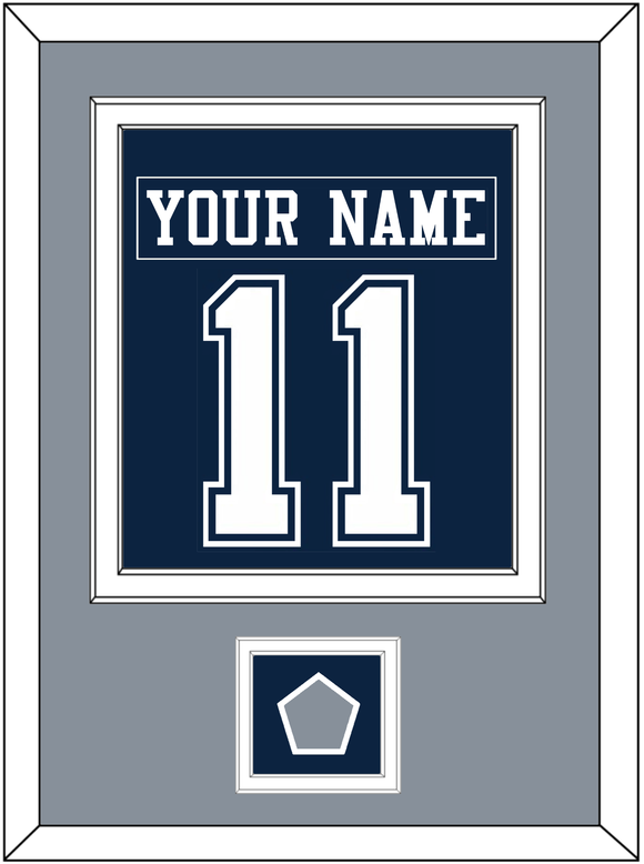 Dallas Nameplate & Number (Back) Combined With Super Bowl Jersey Patch - Blue Jersey - Double Mat 3