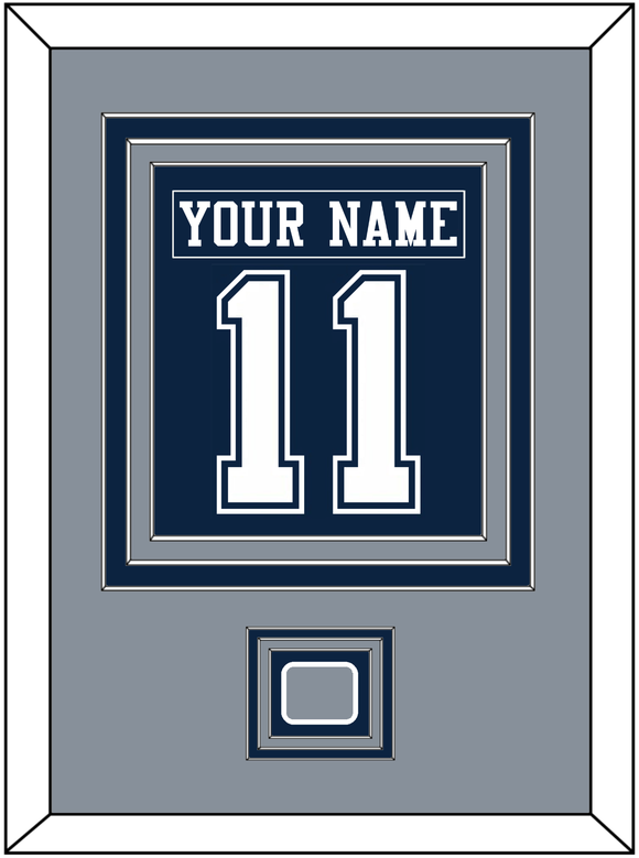 Dallas Nameplate & Number (Back) Combined With Super Bowl Jersey Patch - Blue Jersey - Triple Mat 3