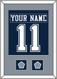 Dallas Nameplate & Number (Back) Combined With 2 Super Bowl Jersey Patches - Blue Jersey - Single Mat 2