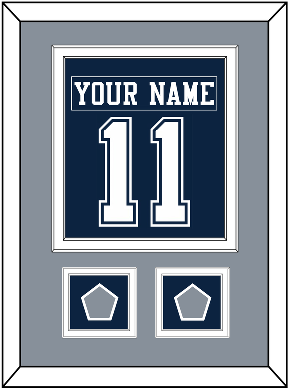 Dallas Nameplate & Number (Back) Combined With 2 Super Bowl Jersey Patches - Blue Jersey - Double Mat 3