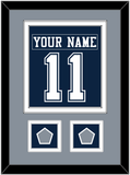 Dallas Nameplate & Number (Back) Combined With 2 Super Bowl Jersey Patches - Blue Jersey - Double Mat 3