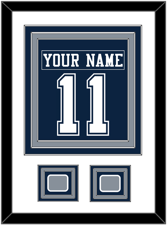 Dallas Nameplate & Number (Back) Combined With 2 Super Bowl Jersey Patches - Blue Jersey - Triple Mat 1