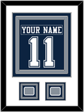 Dallas Nameplate & Number (Back) Combined With 2 Super Bowl Jersey Patches - Blue Jersey - Triple Mat 1