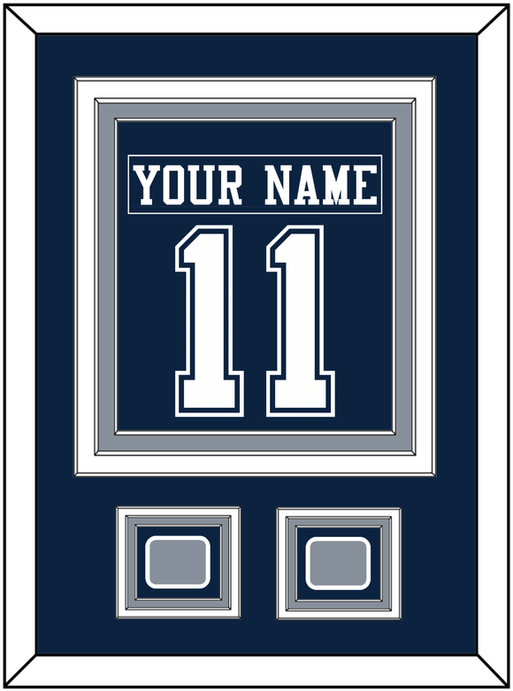 Dallas Nameplate & Number (Back) Combined With 2 Super Bowl Jersey Patches - Blue Jersey - Triple Mat 2
