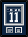 Dallas Nameplate & Number (Back) Combined With 2 Super Bowl Jersey Patches - Blue Jersey - Triple Mat 2