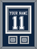 Dallas Nameplate & Number (Back) Combined With 2 Super Bowl Jersey Patches - Blue Jersey - Triple Mat 2