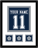 Dallas Nameplate & Number (Back) Combined With 3 Super Bowl Jersey Patches - Blue Jersey - Double Mat 1