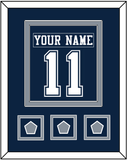Dallas Nameplate & Number (Back) Combined With 3 Super Bowl Jersey Patches - Blue Jersey - Double Mat 2