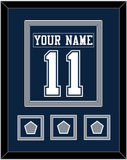 Dallas Nameplate & Number (Back) Combined With 3 Super Bowl Jersey Patches - Blue Jersey - Double Mat 2
