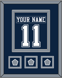 Dallas Nameplate & Number (Back) Combined With 3 Super Bowl Jersey Patches - Blue Jersey - Double Mat 2