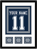 Dallas Nameplate & Number (Back) Combined With 3 Super Bowl Jersey Patches - Blue Jersey - Triple Mat 1