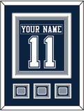 Dallas Nameplate & Number (Back) Combined With 3 Super Bowl Jersey Patches - Blue Jersey - Triple Mat 2