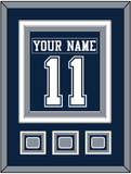 Dallas Nameplate & Number (Back) Combined With 3 Super Bowl Jersey Patches - Blue Jersey - Triple Mat 2