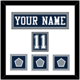 Dallas Nameplate, Number (Shoulder) & 3 Super Bowl Jersey Patches - Blue Jersey - Double Mat 1