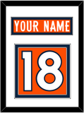 Denver Nameplate & Number (Back) - Home Orange (2012-2023) - Double Mat 1