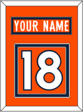 Denver Nameplate & Number (Back) - Home Orange (2012-2023) - Double Mat 2