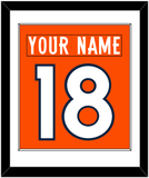 Denver Nameplate & Number (Back) Combined - Home Orange (2012-2023) - Single Mat 1