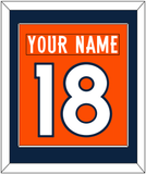 Denver Nameplate & Number (Back) Combined - Home Orange (2012-2023) - Single Mat 2