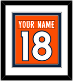 Denver Nameplate & Number (Back) Combined - Home Orange (2012-2023) - Double Mat 1