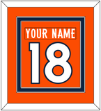 Denver Nameplate & Number (Back) Combined - Home Orange (2012-2023) - Double Mat 2