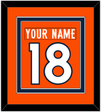 Denver Nameplate & Number (Back) Combined - Home Orange (2012-2023) - Double Mat 2