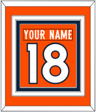 Denver Nameplate & Number (Back) Combined - Home Orange (2012-2023) - Triple Mat 2
