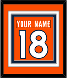 Denver Nameplate & Number (Back) Combined - Home Orange (2012-2023) - Triple Mat 2