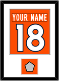 Denver Nameplate & Number (Back) Combined With Super Bowl Jersey Patch - Home Orange (2012-2023) - Single Mat 1