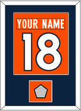 Denver Nameplate & Number (Back) Combined With Super Bowl Jersey Patch - Home Orange (2012-2023) - Single Mat 2