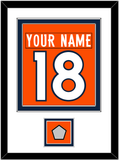 Denver Nameplate & Number (Back) Combined With Super Bowl Jersey Patch - Home Orange (2012-2023) - Double Mat 1