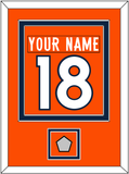 Denver Nameplate & Number (Back) Combined With Super Bowl Jersey Patch - Home Orange (2012-2023) - Double Mat 2