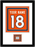 Denver Nameplate & Number (Back) Combined With Super Bowl Jersey Patch - Home Orange (2012-2023) - Triple Mat 1