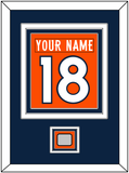 Denver Nameplate & Number (Back) Combined With Super Bowl Jersey Patch - Home Orange (2012-2023) - Triple Mat 3