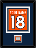 Denver Nameplate & Number (Back) Combined With Super Bowl Jersey Patch - Home Orange (2012-2023) - Triple Mat 3